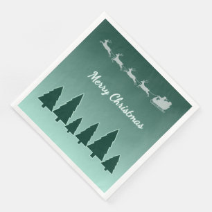 Serviette En Papier Traîneau Éternel Vacances Vert Lumineux
