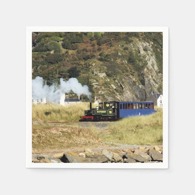 SERVIETTE EN PAPIER TRAINS À VAPEUR (Devant)