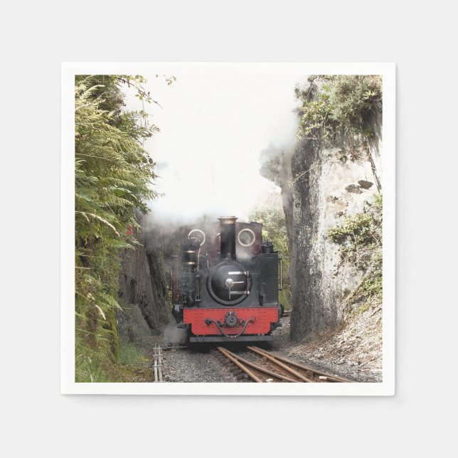 SERVIETTE EN PAPIER TRAINS À VAPEUR (Devant)