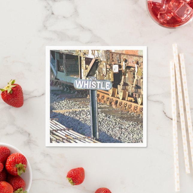 SERVIETTE EN PAPIER TRAINS À VAPEUR (En situation)