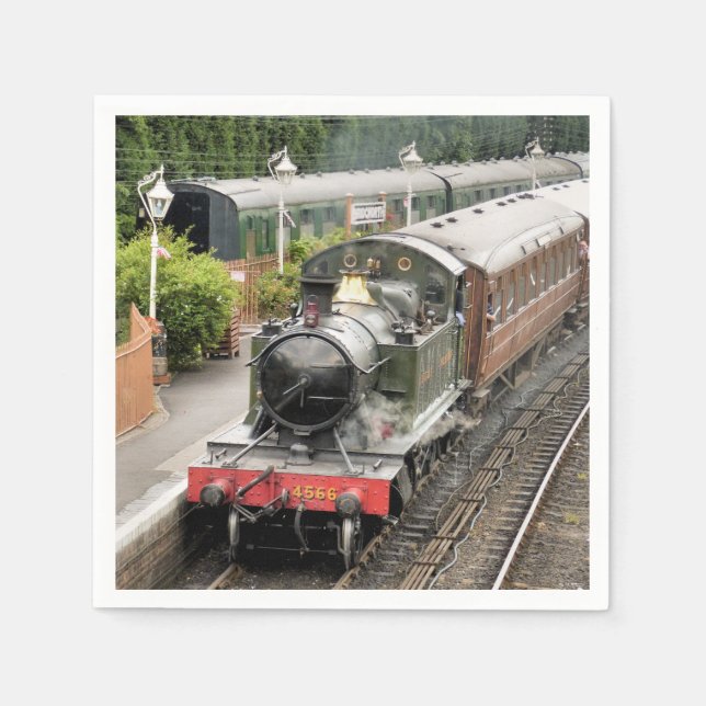 SERVIETTE EN PAPIER TRAINS À VAPEUR (Devant)