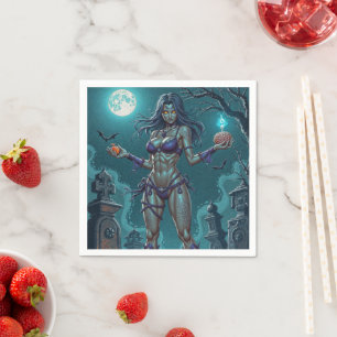 Serviette En Papier Traite d'Halloween ou ami Zombie w Cerveau