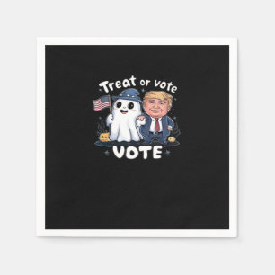 Serviette En Papier Traiter Ou Voter, Trumpkin Éffrayant, Halloween Gr