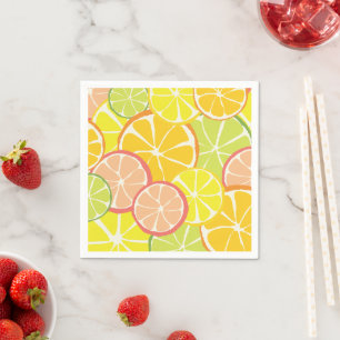 Serviette En Papier Tranche de Citron d'Été