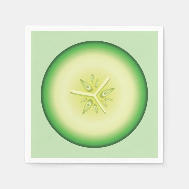 Serviette En Papier Tranche de concombre (Devant)