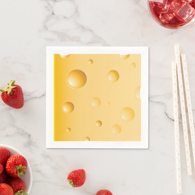 Serviette En Papier Tranche de Gruyère Jaune Fromage Suisse (Créateur téléchargé)