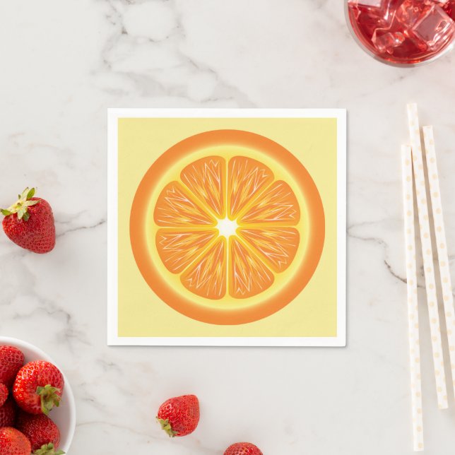 Serviette En Papier Tranche d'orange (En situation)