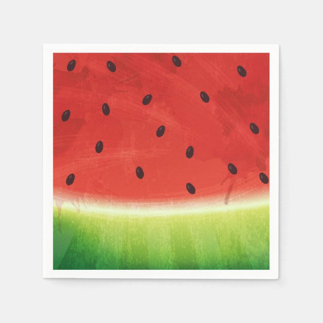 Serviette En Papier Tranche géante de pastèque à l'aquarelle mignonne  (Devant)