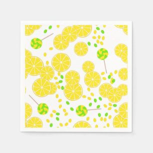 Serviette En Papier Tranches de citron brillant doux lollipopes doux
