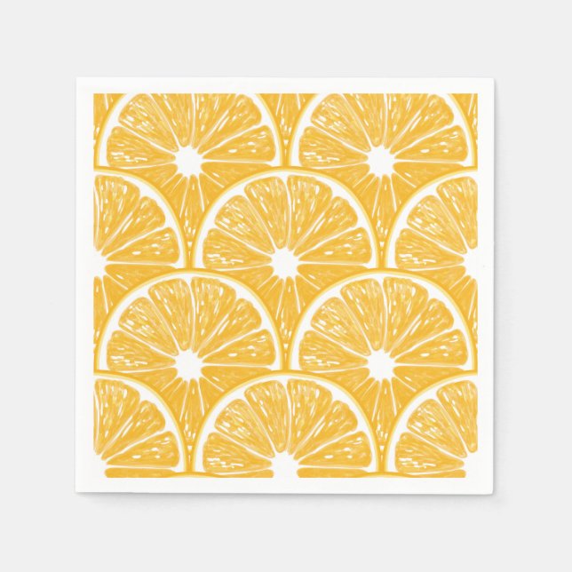 Serviette En Papier Tranches orange, motif de fruits tropicaux (Devant)