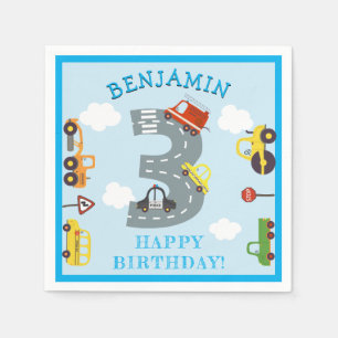 Serviette En Papier Transport 3e anniversaire de fête Napkins
