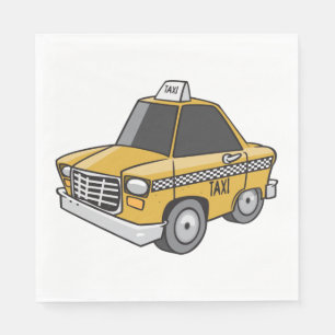 Serviette En Papier Transport en taxi jaune de la ville