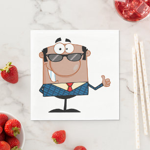 Serviette En Papier Travailleur de bureau heureux qui donne un pouce l
