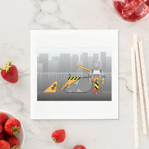 Serviette En Papier Travailleur de construction robotique