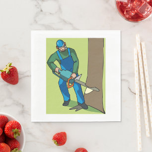 Serviette En Papier Travailleur forestier