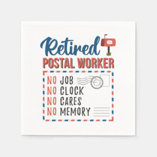 Serviette En Papier Travailleur Postal Retraité Papier Fête de Retrait