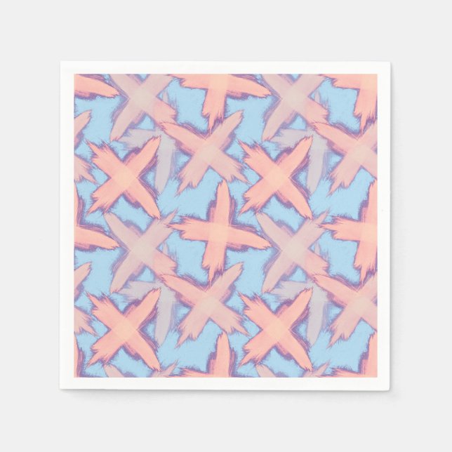 Serviette En Papier Traverse le patchwork sur le bleu. (Devant)