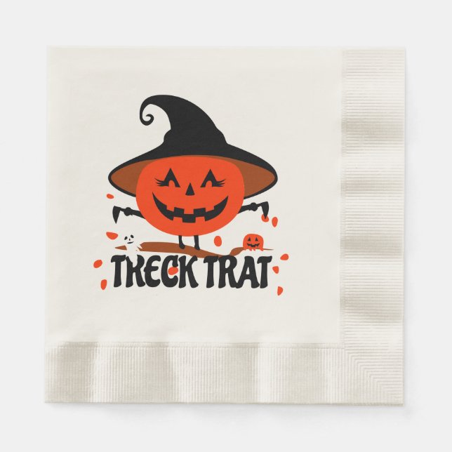 Serviette En Papier Treck Trat Citrouille Sourire (Devant)