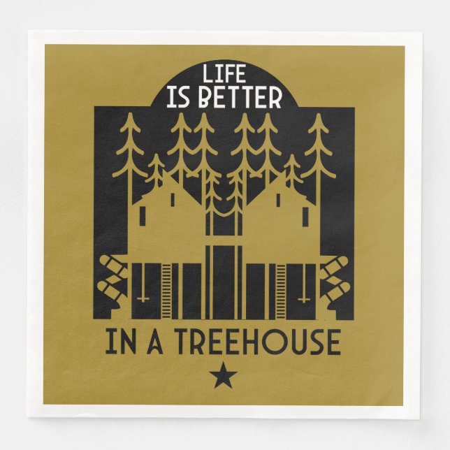 Serviette En Papier Treehouse Playhouse Retour À L'École (Devant)