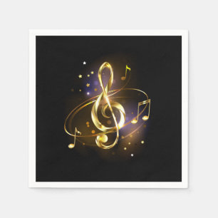Serviette En Papier Trèfle à trois feuilles en or Musique
