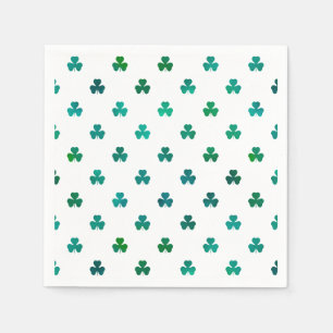 Serviette En Papier Trèfle Émeraude Vert - Micro