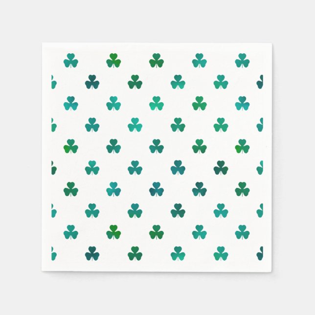 Serviette En Papier Trèfle Émeraude Vert - Micro (Devant)