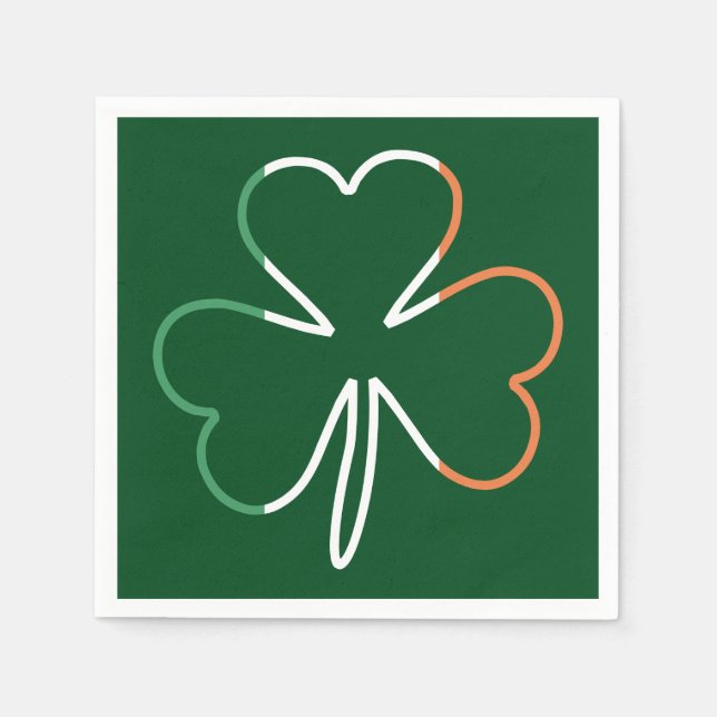Serviette En Papier Trèfle irlandais St. Patrick Shamrock Irlande (Devant)