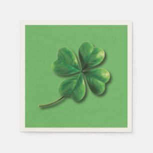 Serviette En Papier Trèfle irlandais vert moderne