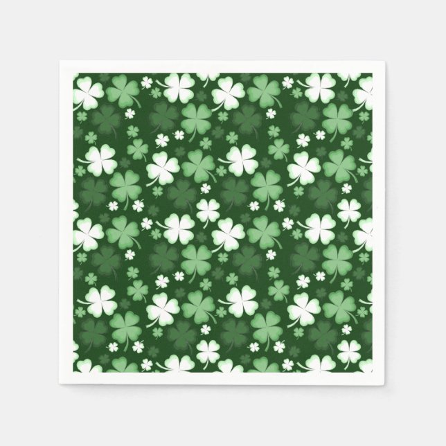 Serviette En Papier Trèfle vert, jour de la Saint-Patrick (Devant)