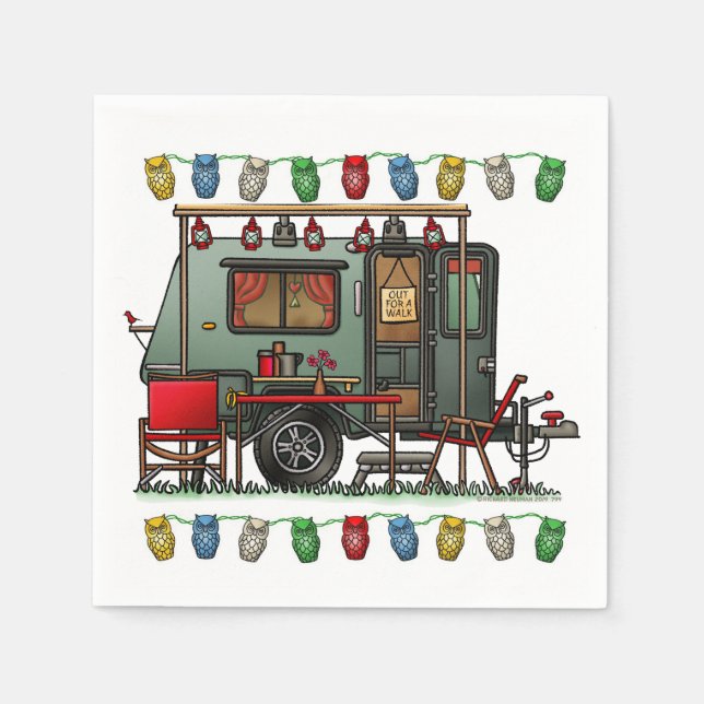 Serviette En Papier Trek Travel Pods RV happy camper (Devant)