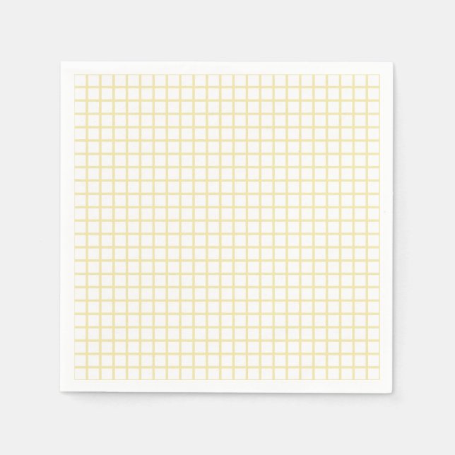 Serviette En Papier Trellis Beurre Jaune - Blanc (Devant)