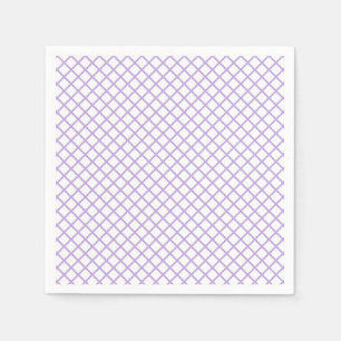 Serviette En Papier Trellis Diamant Lavande Douce - Blanc
