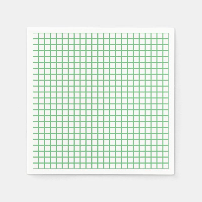 Serviette En Papier Trellis Été Vert - Blanc (Devant)
