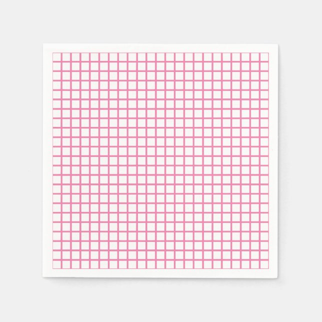 Serviette En Papier Trellis Fuchsia Rose - Blanc (Devant)
