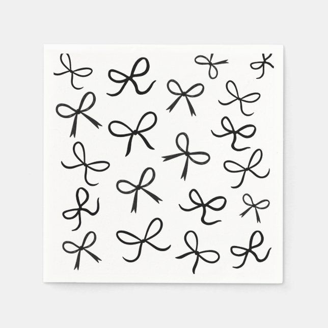 Serviette En Papier Trendy Cute Little Black Bows Blanc (Devant)