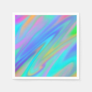 Serviette En Papier Trendy luxe vert bleu violet faux holographique