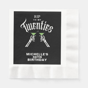 Serviette En Papier Trendy RIP à Mes Vingt Ans Fête d'anniversaire 30