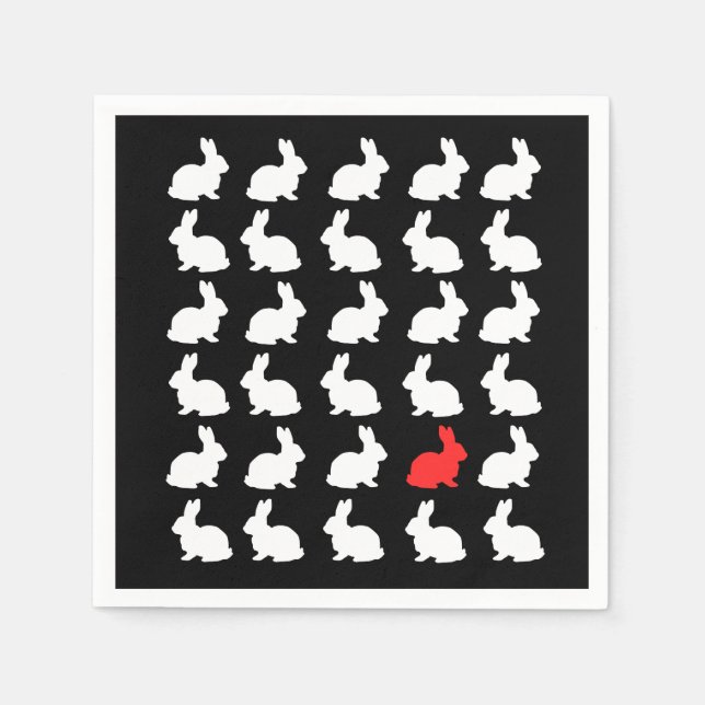 Serviette En Papier Trente Joyeux lapins Papier Napkin (Devant)