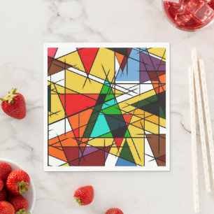 Serviette En Papier Triangle Coloré Géométrique Moderne