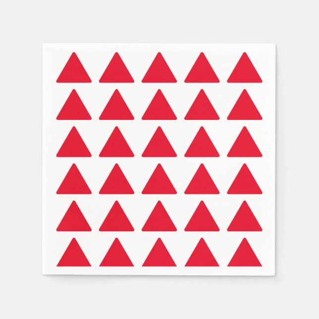 Serviette En Papier Triangle rouge Motif rose Art moderne (Devant)