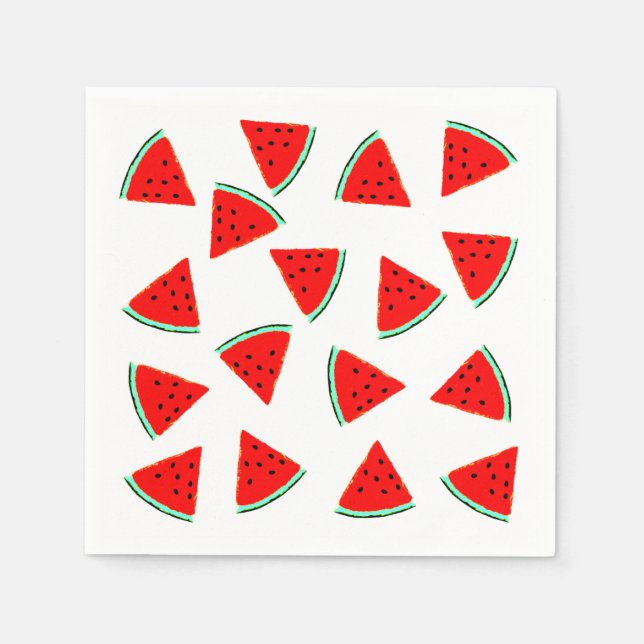 Serviette En Papier Triangles à motif pastèque (Devant)
