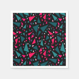 Serviette En Papier Triangles bleu écarlate couleurs sur arrière - pla