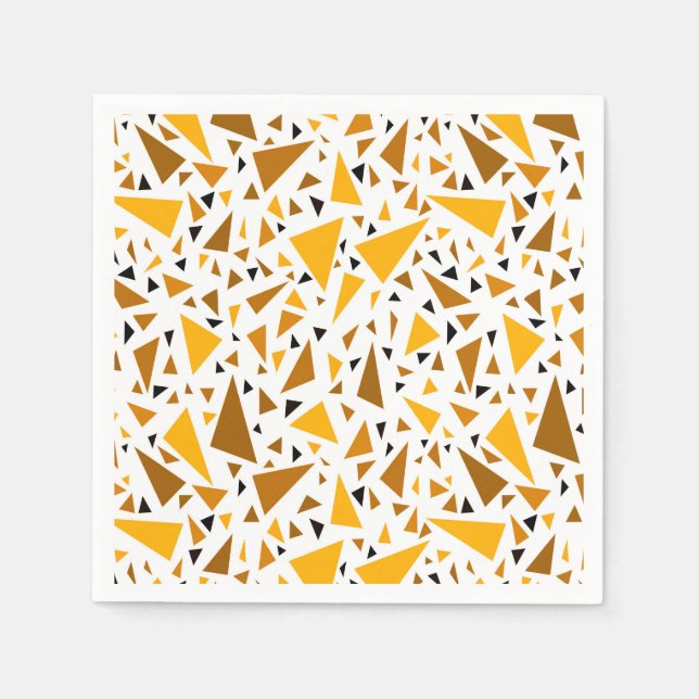 Serviette En Papier Triangles brun jaune sur arrière - plan rétro blan (Devant)