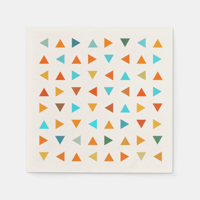 Serviette En Papier triangles colorés (Devant)