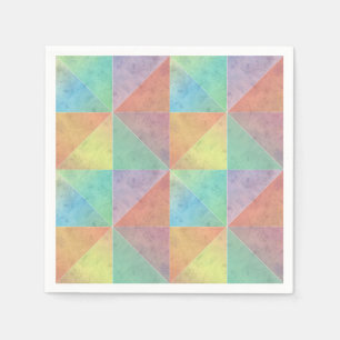 Serviette En Papier Triangles Géométriques d'Art à l'Aquarelle de Coul