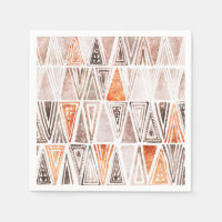 Triangles Tribaux Terracotta Pastel Aquarelle