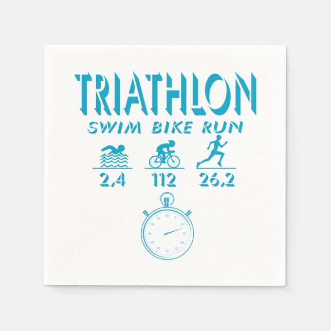 Serviette En Papier Triathlon (Devant)