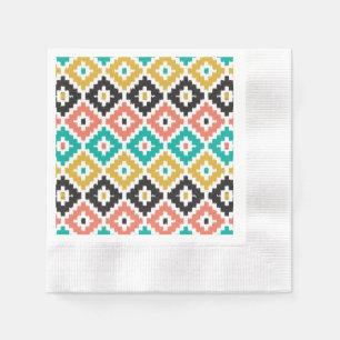 Serviette En Papier Tribal Aztèque Mexicaine Imprimer Motif Diamond Ik
