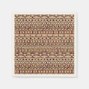 Serviette En Papier Tribal Batik - brun et brun