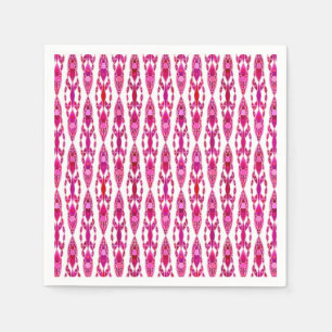 Serviette En Papier Tribal Batik - Burqundy et Fuchsia Pink